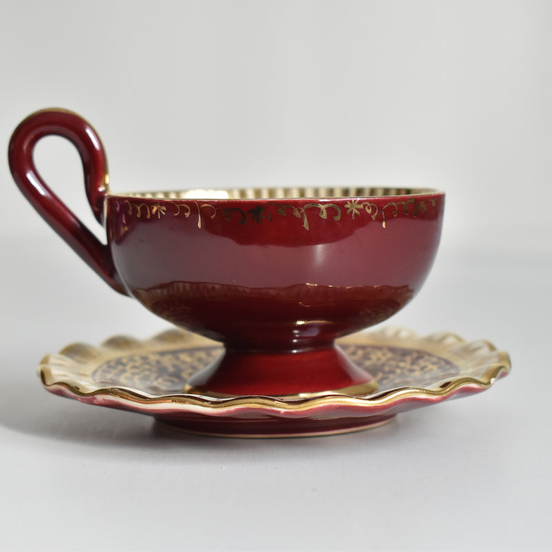 ア.ドラサンヴァル A.Dressinval コーヒーカップ＆ソーサー Red B