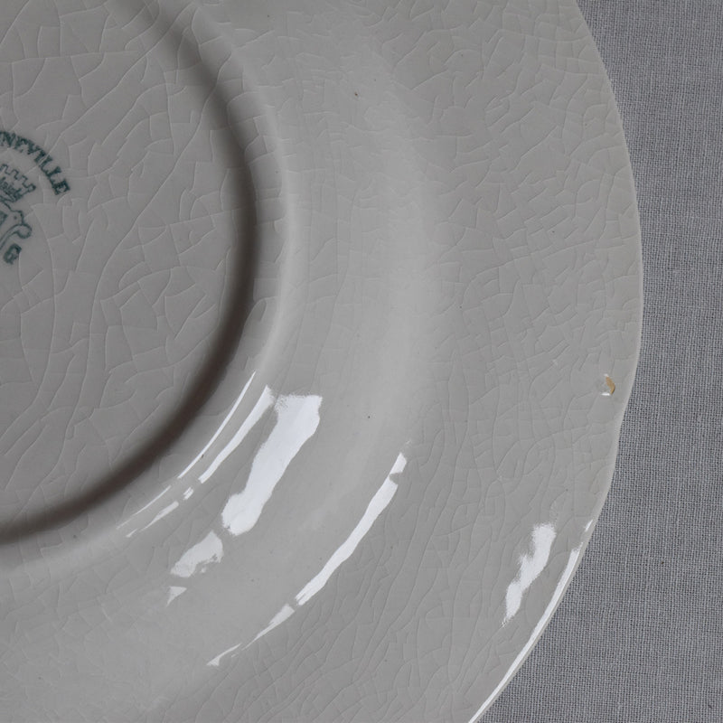 Antique Deep Plate Luneville Grand Feu Tradition D