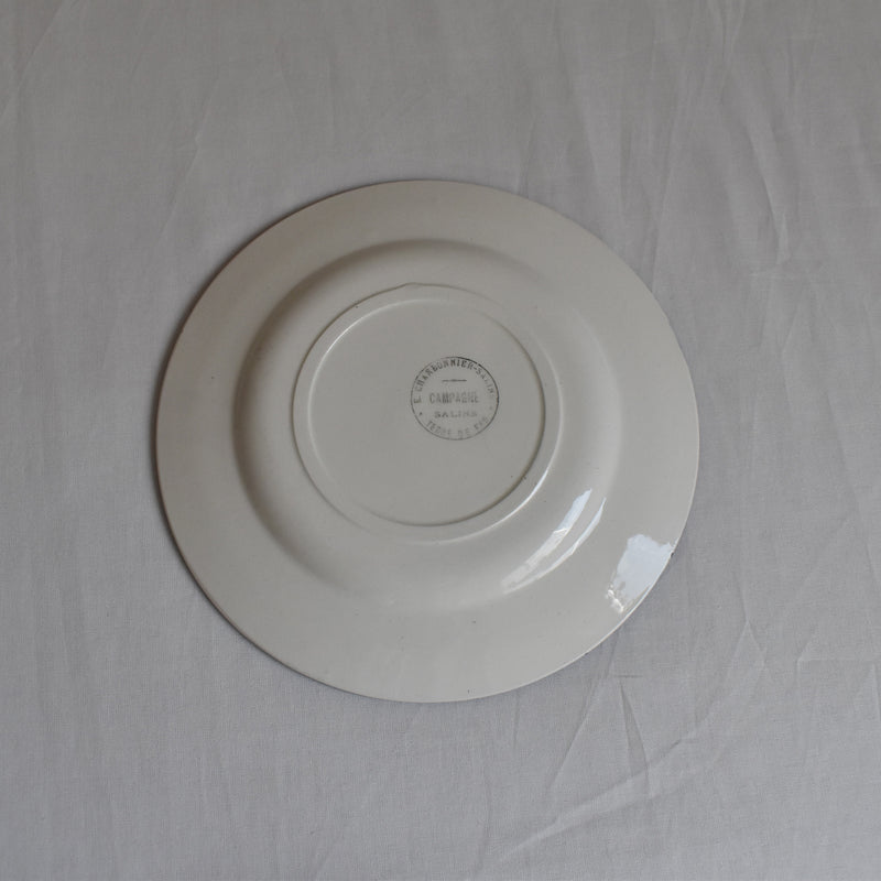 Antique Dessert Plate Saran Campagne F