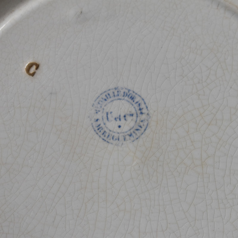 Antique Dessert Plate - U&C Sarreguemines Panier B
