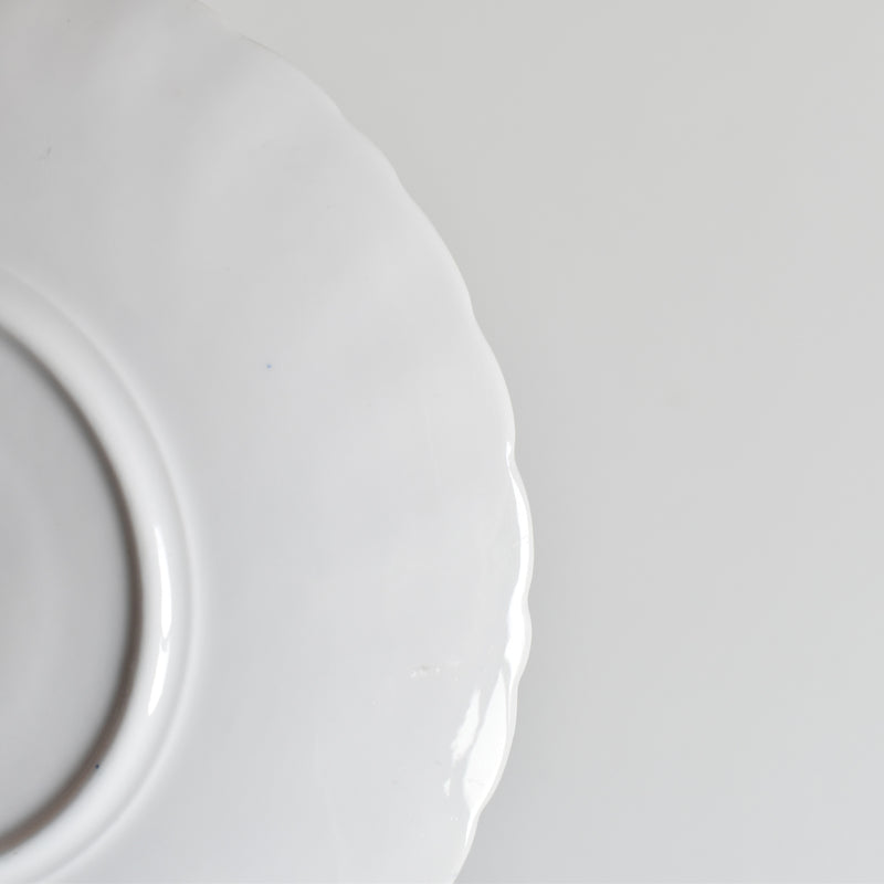 Antique Cup & Saucer Sarreguemines Perles Fleurs Bleues C
