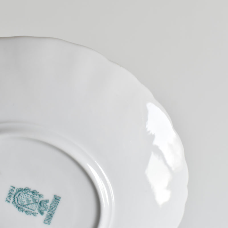 Antique Cup & Saucer Sarreguemines Perles Fleurs Bleues C