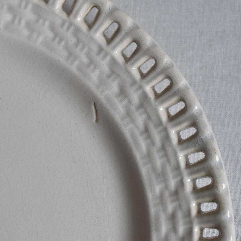 Antique dessert plate - U&C Sarreguemines - Panier A