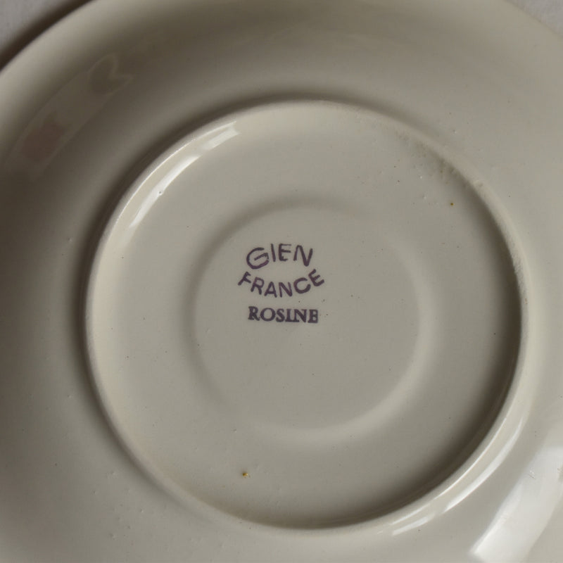 Vintage Cup & Saucer, Gien Rosine B