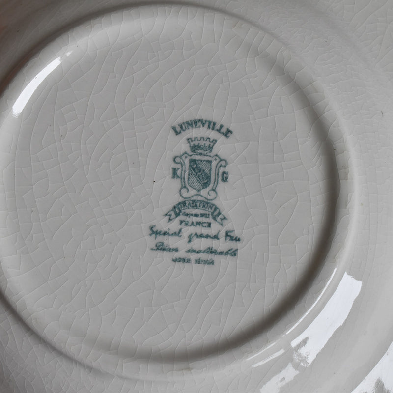 Antique Deep Plate Luneville Grand Feu Tradition B