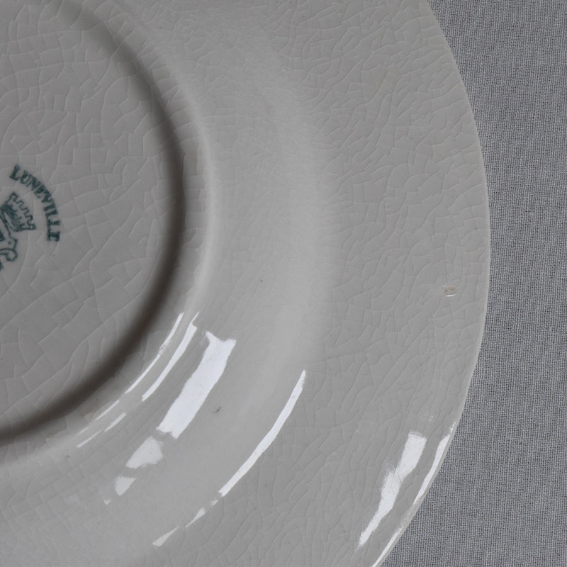Antique Deep Plate Luneville Grand Feu Tradition B