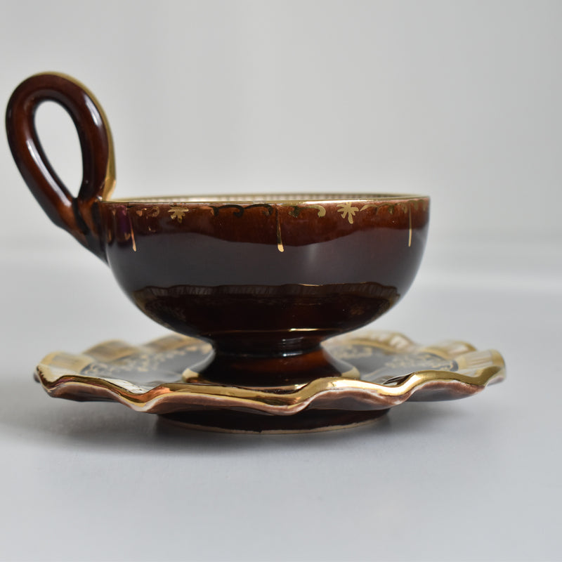 ア.ドラサンヴァル A.Dressinval コーヒーカップ＆ソーサーBrown B