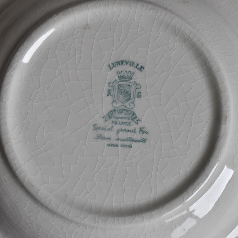Antique Deep Plate Luneville Grand Feu Tradition A
