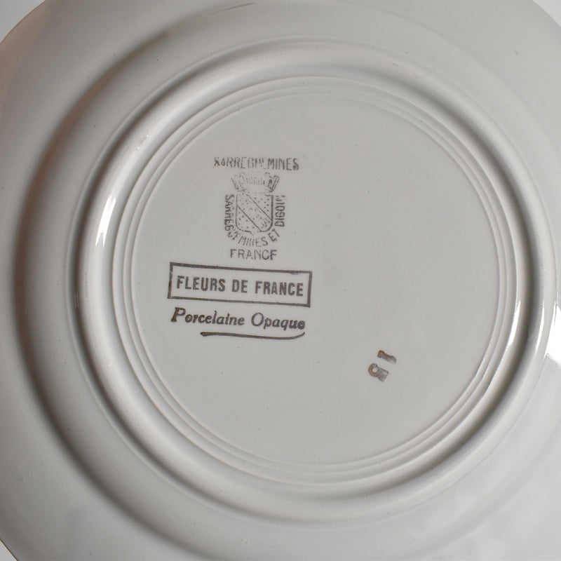 Vintage Dessert Plate, Digoin & Sarreguemines, Fleurs de France B