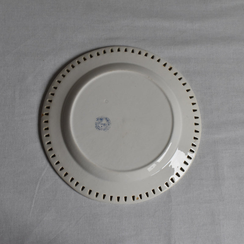 Antique Dessert Plate U&C Sarreguemines Panier C