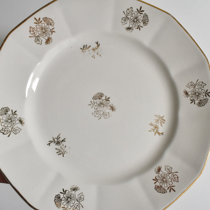Vintage Dessert Plate, Digoin & Sarreguemines, Fleurs de France B