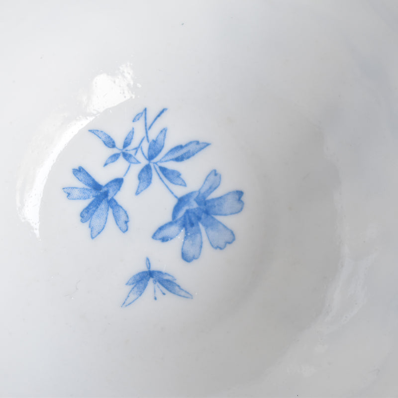 Antique Cup & Saucer Sarreguemines Perles Fleurs Bleues C