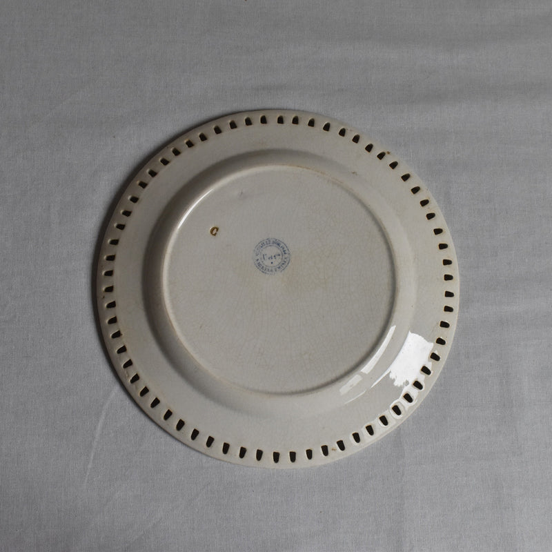 Antique Dessert Plate - U&C Sarreguemines Panier B