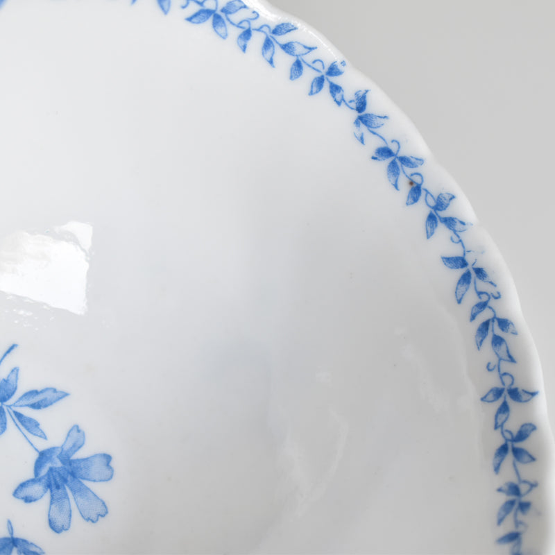 Antique Cup & Saucer Sarreguemines Perles Fleurs Bleues C