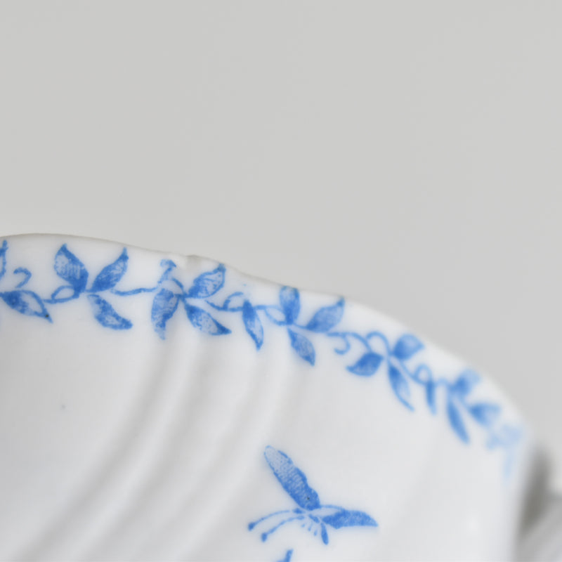 Antique Cup & Saucer Sarreguemines Perles Fleurs Bleues C