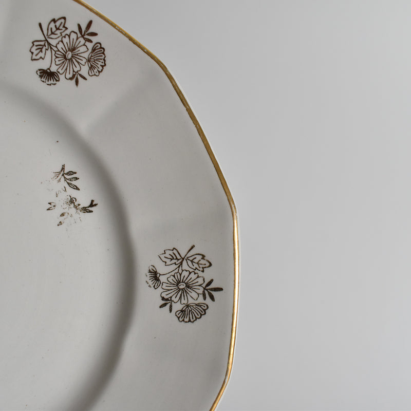 Vintage Dessert Plate, Digoin & Sarreguemines, Fleurs de France B