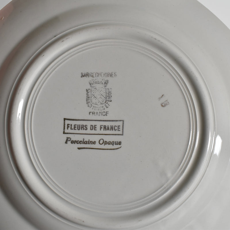 Vintage dessert plate, Digoin & Sarreguemines, Fleurs de France C
