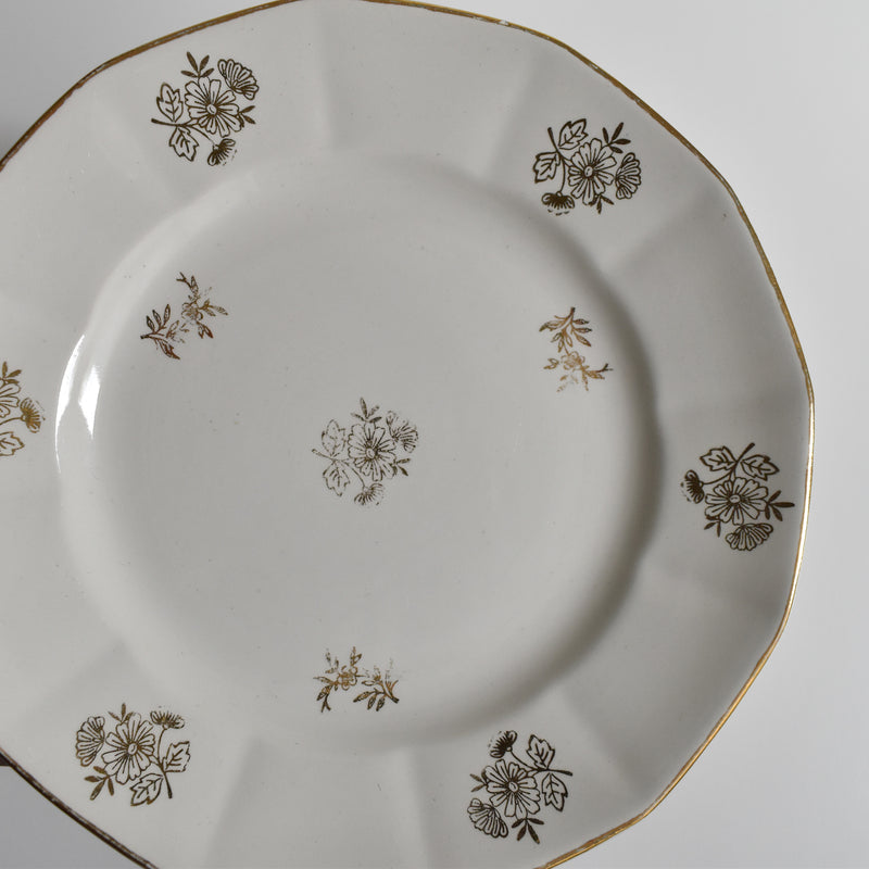 Vintage dessert plate, Digoin & Sarreguemines, Fleurs de France C