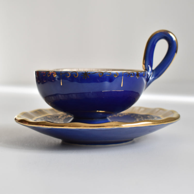ア.ドラサンヴァル A.Dressinval コーヒーカップ＆ソーサー Blue B