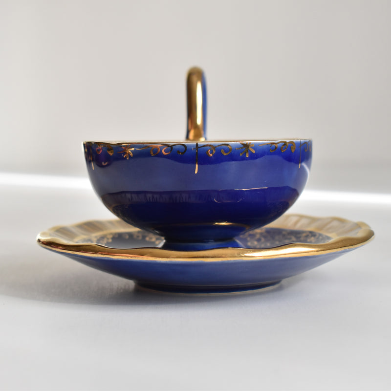 ア.ドラサンヴァル A.Dressinval コーヒーカップ＆ソーサー Blue B