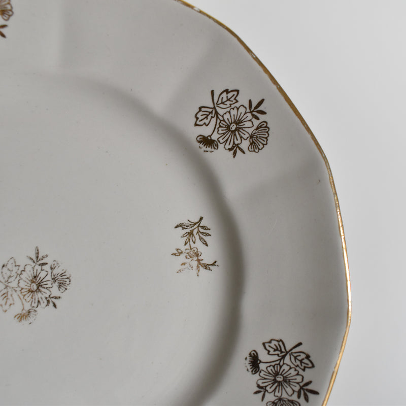 Vintage dessert plate, Digoin & Sarreguemines, Fleurs de France C