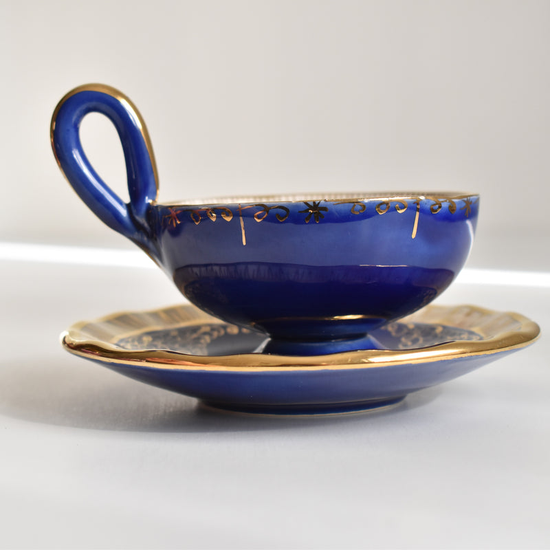 ア.ドラサンヴァル A.Dressinval コーヒーカップ＆ソーサー Blue B