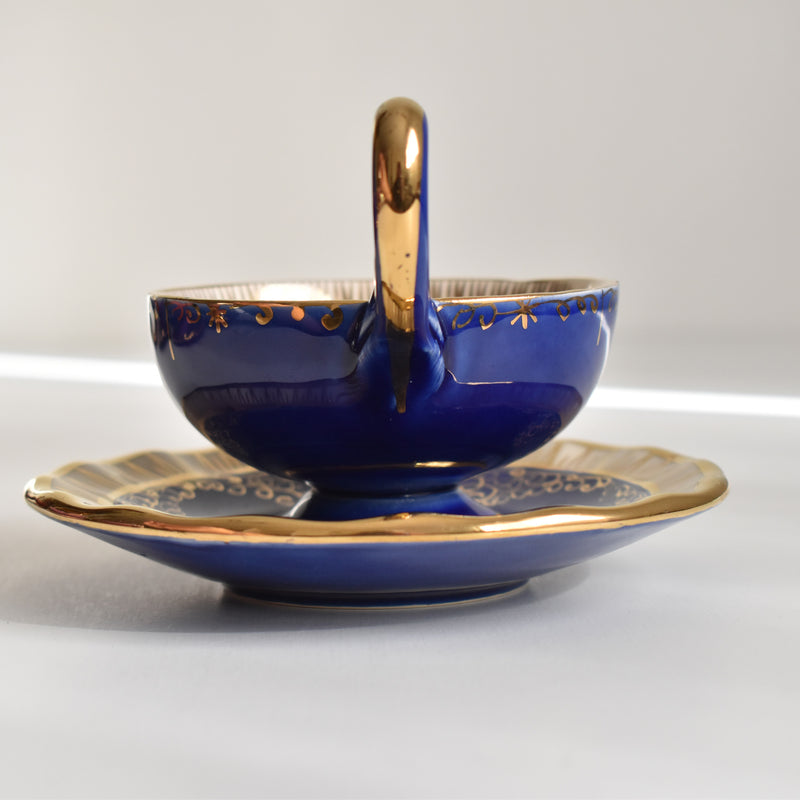 ア.ドラサンヴァル A.Dressinval コーヒーカップ＆ソーサー Blue B