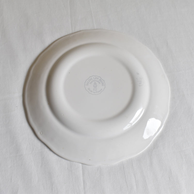 Vintage Dessert Plate - Sarreguemines, "Fleur-de-Lis" Rim A