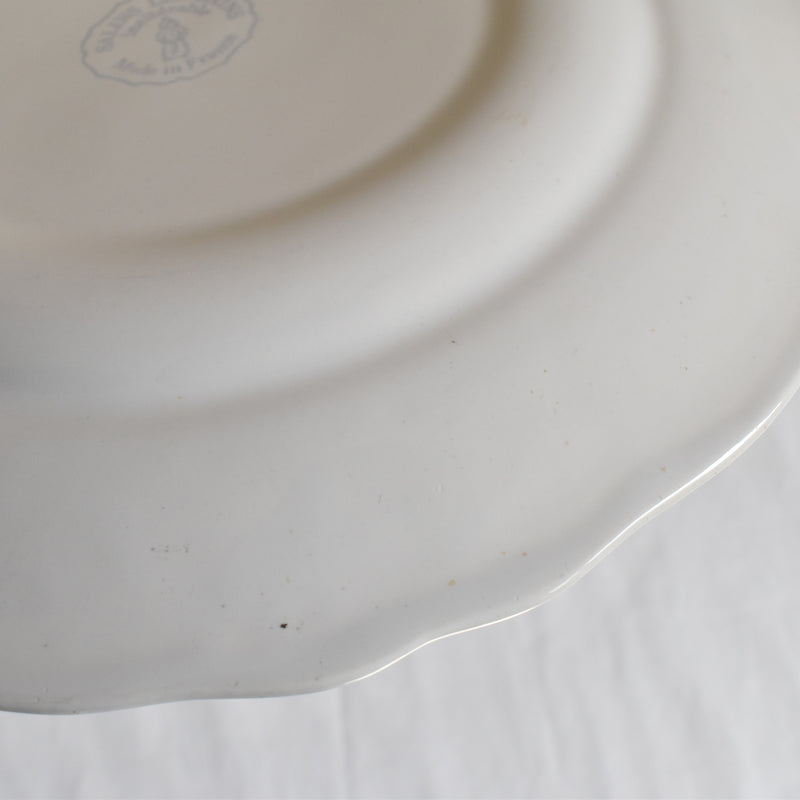 Vintage Dessert Plate - Sarreguemines, "Fleur-de-Lis" Rim A
