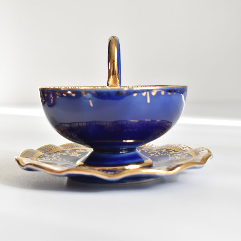 ア.ドラサンヴァル A.Dressinval コーヒーカップ＆ソーサー Blue C