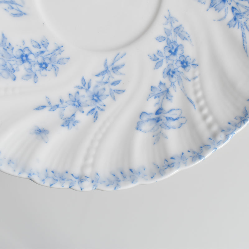 Antique cup and saucer, Sarreguemines Perles fleurs bleues D