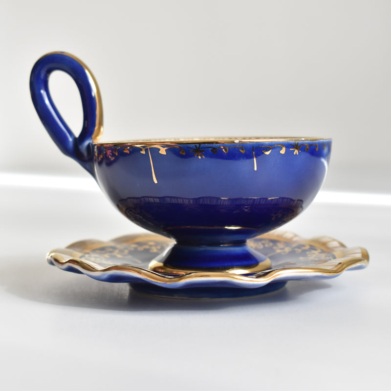 ア.ドラサンヴァル A.Dressinval コーヒーカップ＆ソーサー Blue C