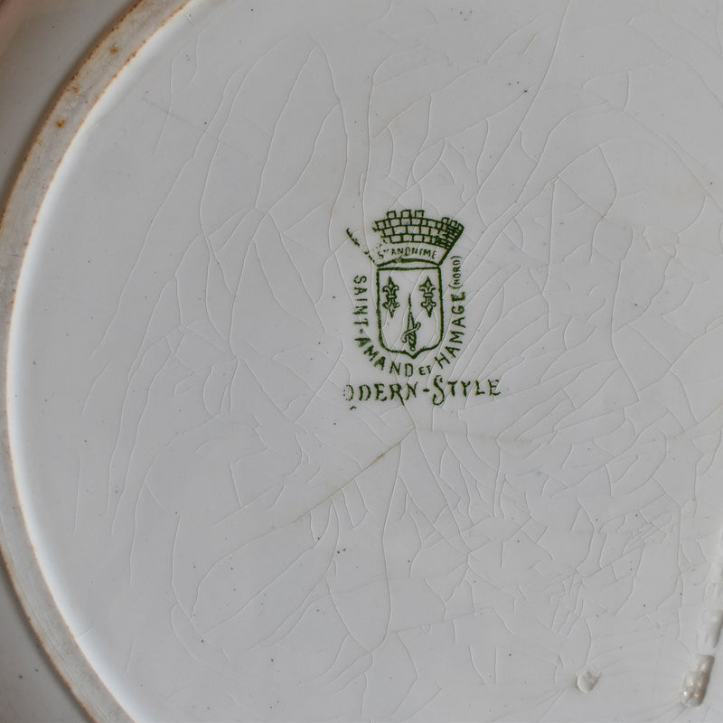 Antique Large Deep Plate, Saint-Amand & Hamage, Modern Style