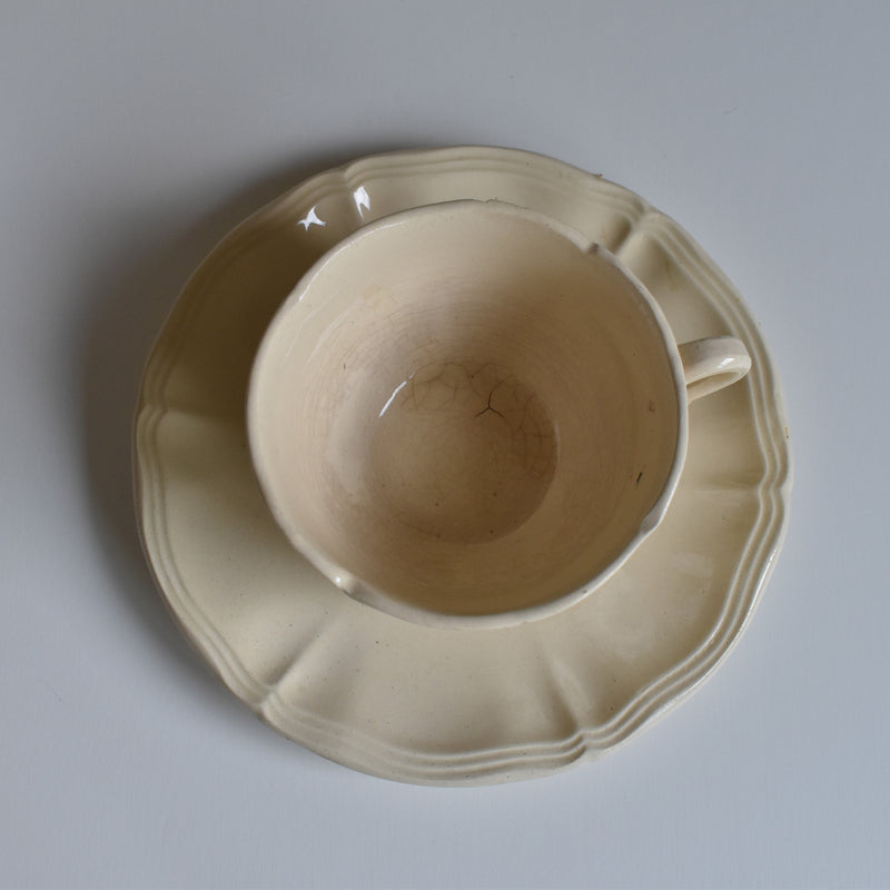 Vintage Tea Cup & Saucer, Floral Rim E