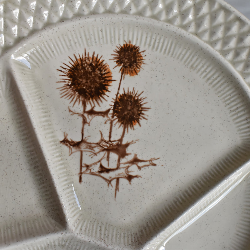 Vintage Fondue Plate - Sarreguemines Chardons A
