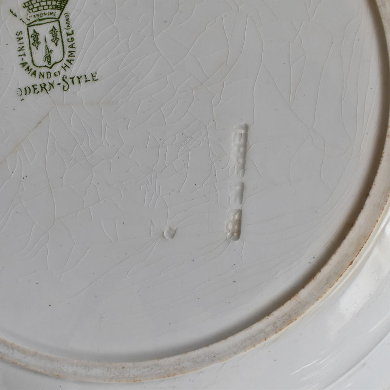 Antique Large Deep Plate, Saint-Amand & Hamage, Modern Style
