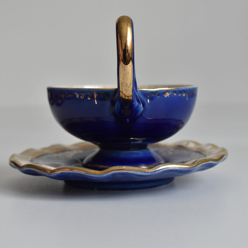 ア.ドラサンヴァル A.Dressinval コーヒーカップ＆ソーサー Blue D