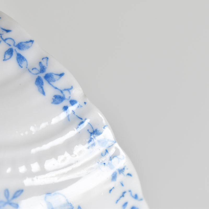 Antique cup and saucer, Sarreguemines Perles fleurs bleues D
