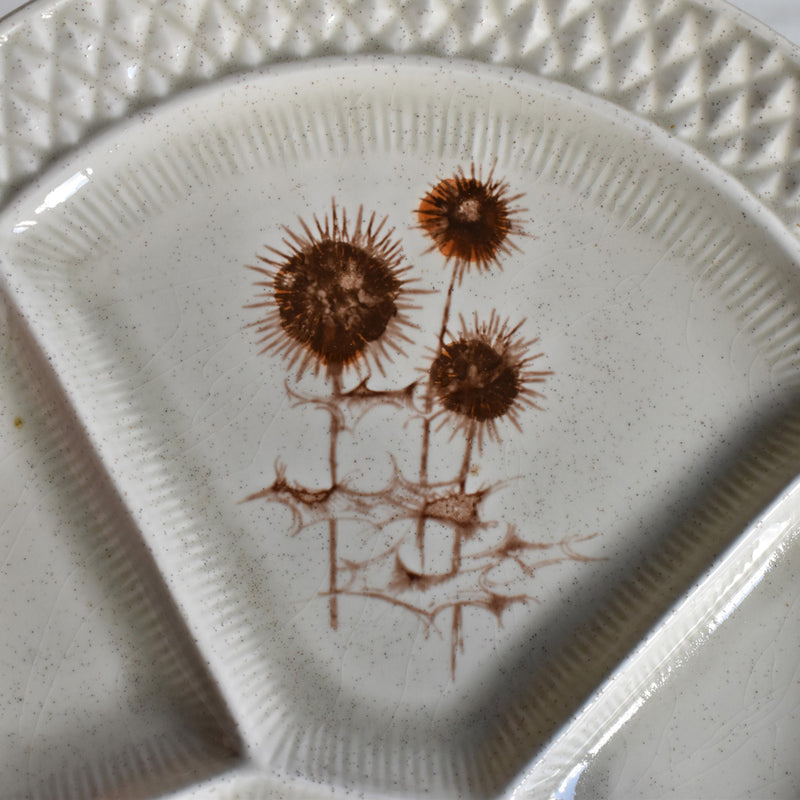 Vintage Fondue Plate - Sarreguemines Chardons B