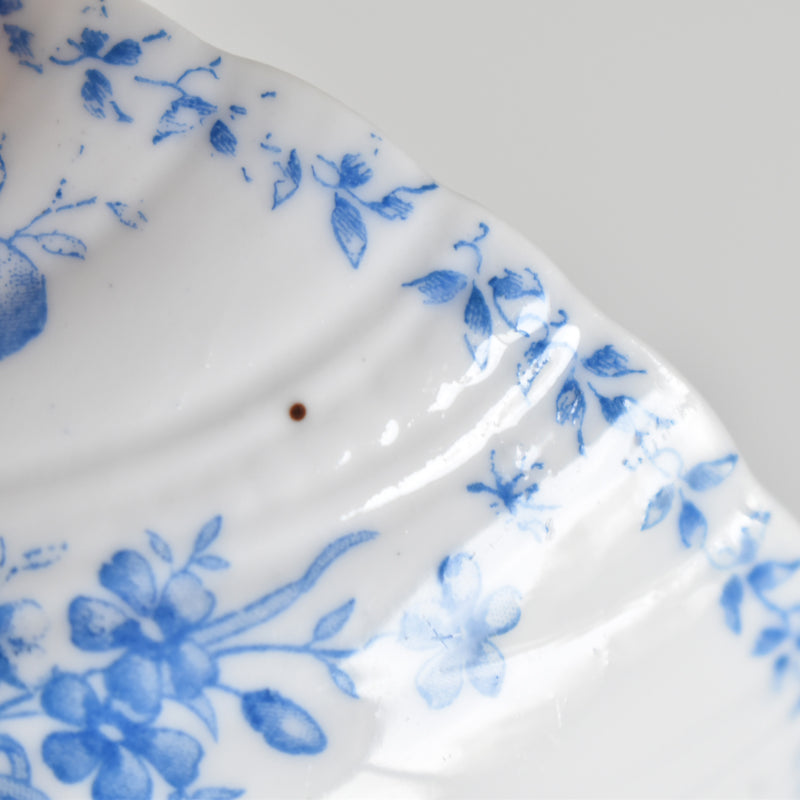 Antique cup and saucer, Sarreguemines Perles fleurs bleues D
