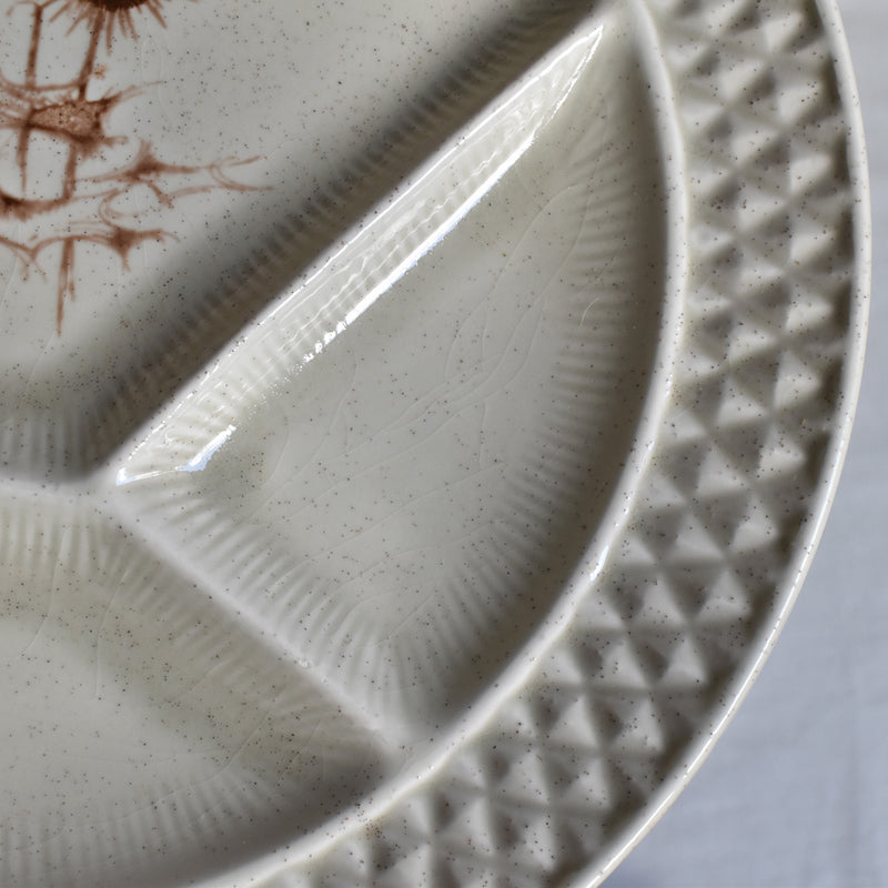 Vintage Fondue Plate - Sarreguemines Chardons B