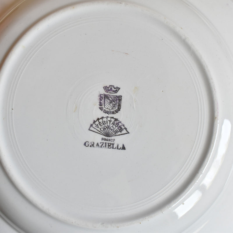 Vintage Deep Plate Digoin & Sarreguemines Graziella C