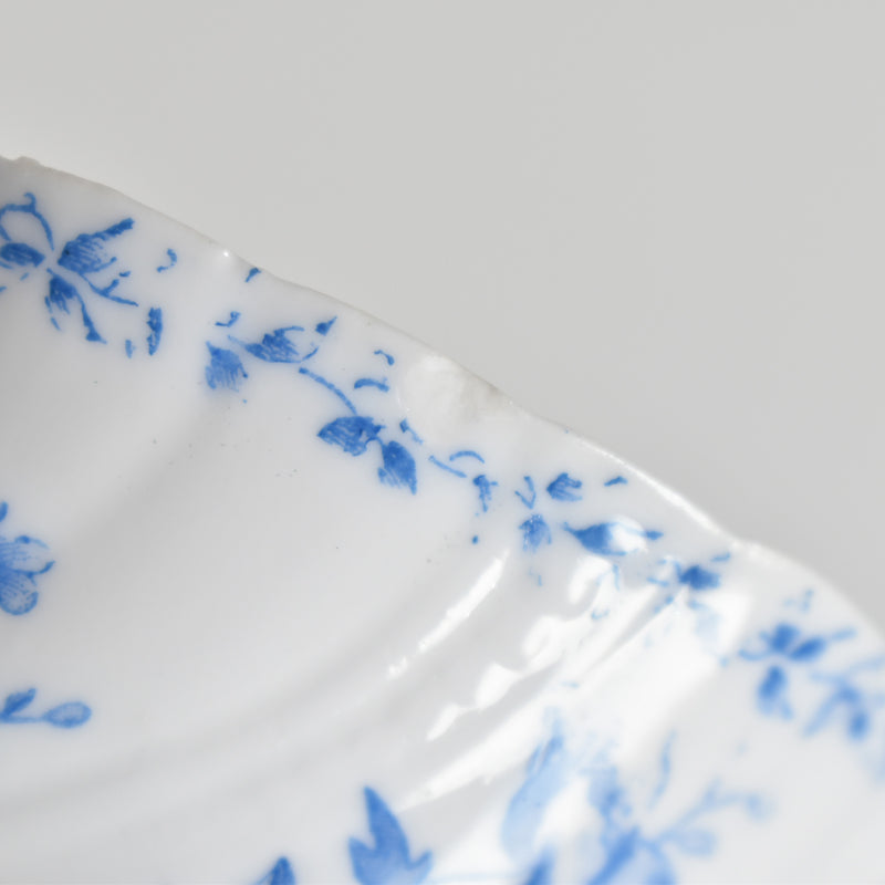 Antique cup and saucer, Sarreguemines Perles fleurs bleues D