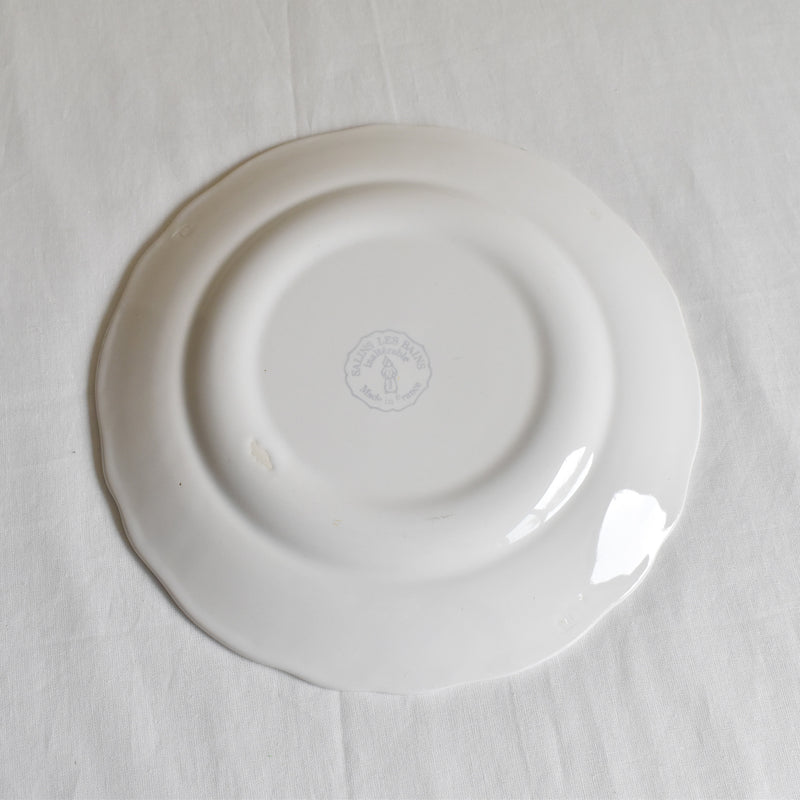 Vintage dessert plate, Sarreguemines, floral rim, C