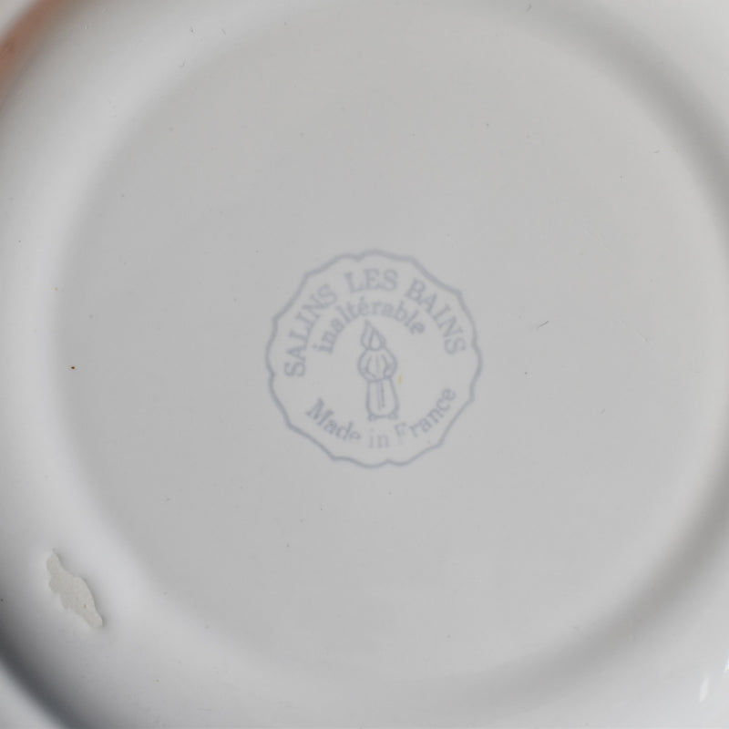 Vintage dessert plate, Sarreguemines, floral rim, C
