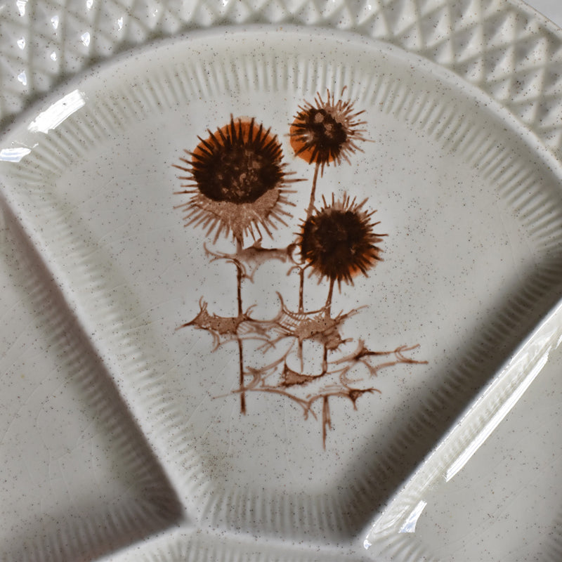 Vintage Fondue Plate Sarreguemines Chardons C