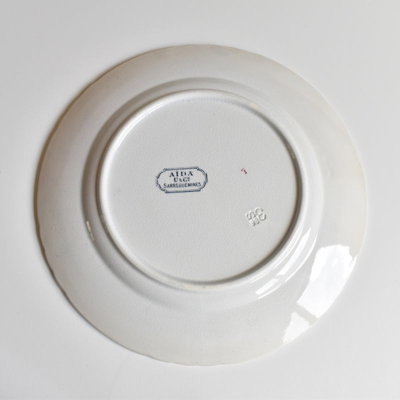 Antique Plate U&C Sarreguemines Aïda G