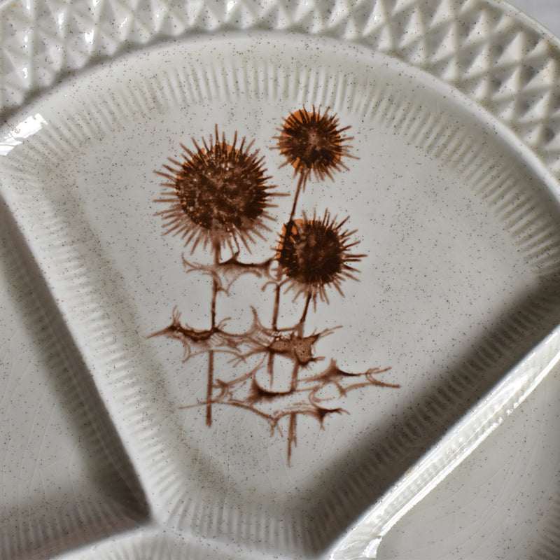 Vintage Fondue Plate Sarreguemines Chardons D