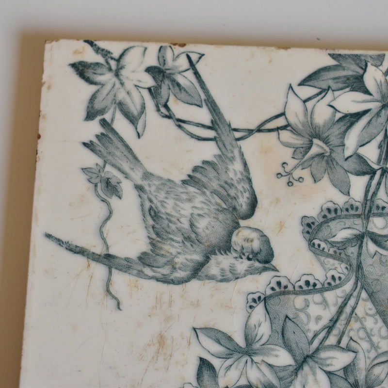 Antique Tile: Longwy Dentelle B