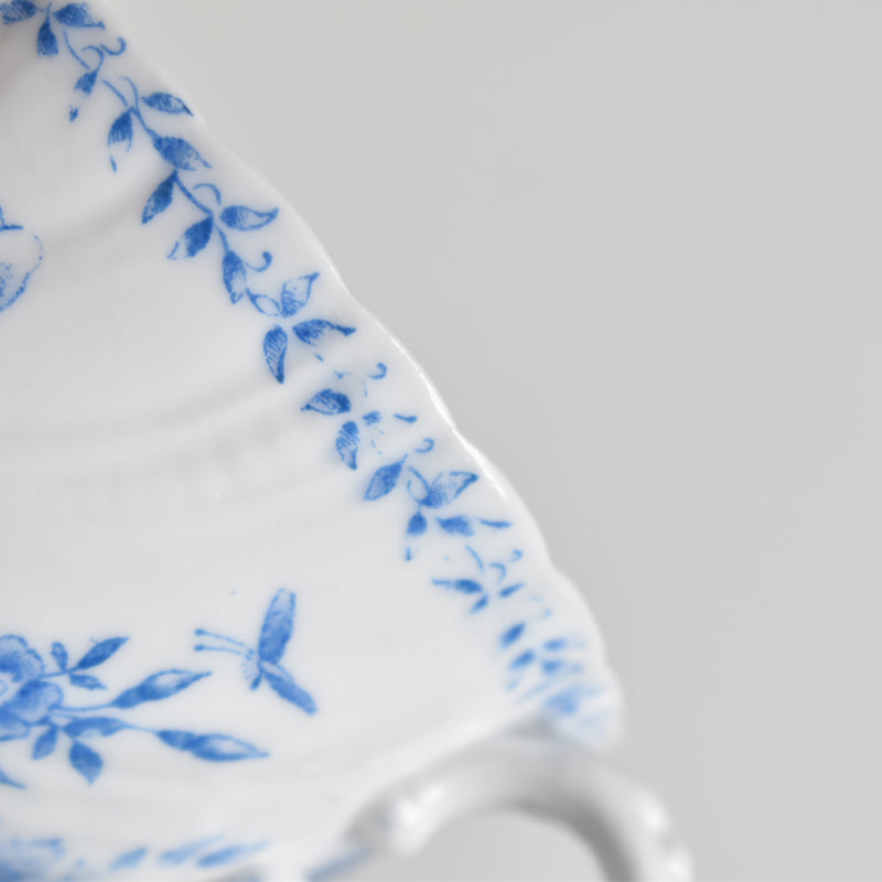 Antique Cup Sarreguemines Perles Fleurs Bleues A